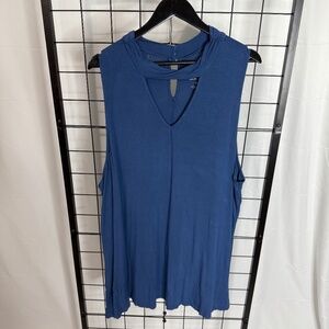 Torrid 6X Super Soft Blue Mock Neck Tank Top
